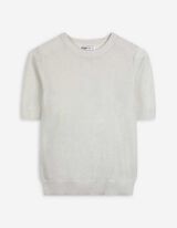 Pletená košile - lurex - bílá