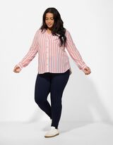 Overhemdblouse - Strepen - oranje