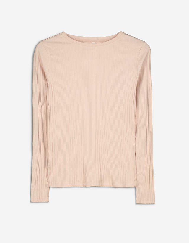 Damen Langarmshirt - Rippenstruktur