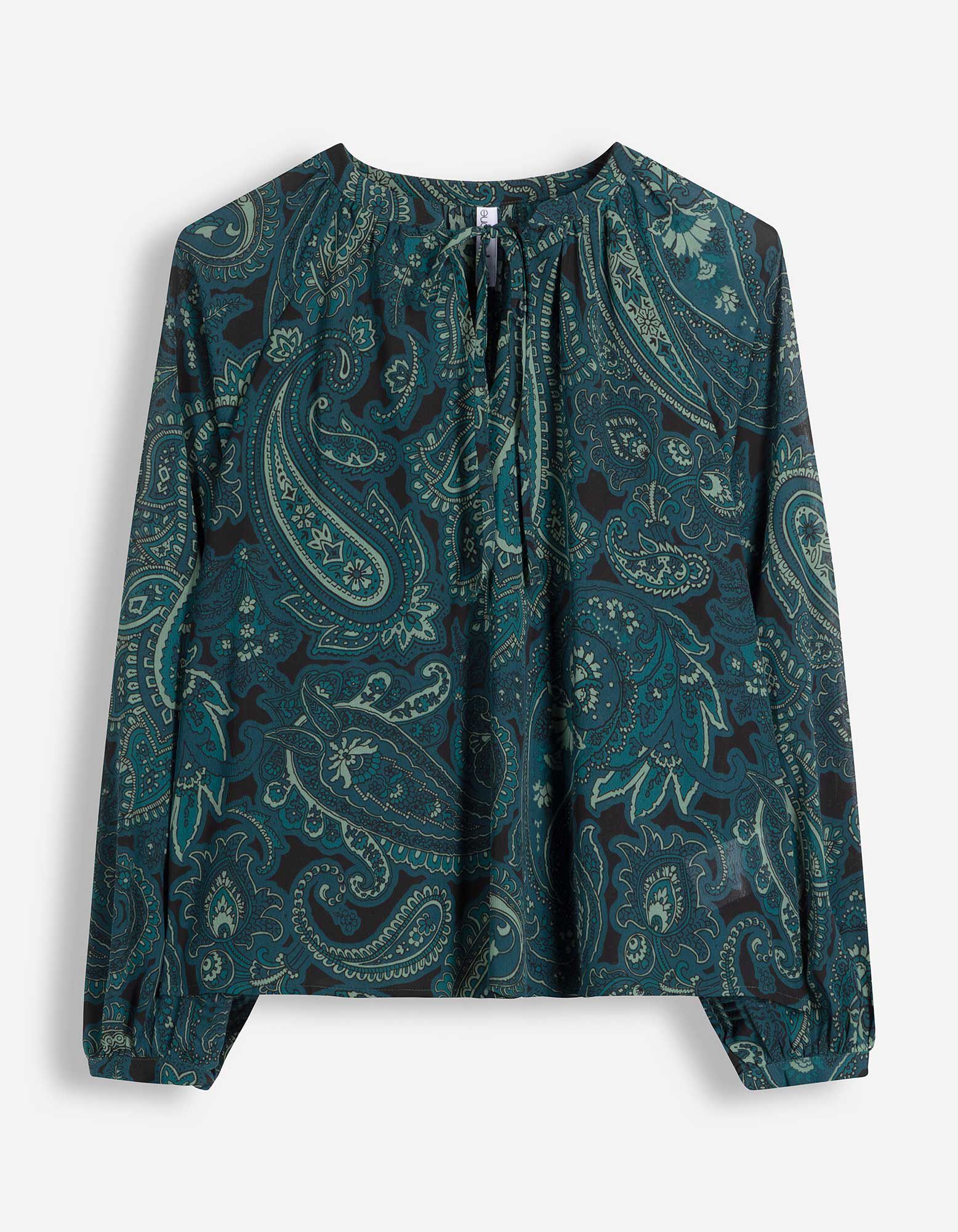 Bluse - Paisleymuster - Petrol