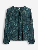 Bluse - Paisleymuster - Petrol