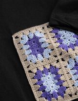 T-Shirt - H&auml;kelspitze - schwarz