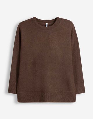 Pullover - Rundhals-Ausschnitt - Braun