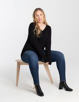 Pulover - Amestec viscoză - Negru