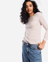 Bluză de corp cu mânecă lungă - Lurex - Bej