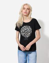 Tričko - Třpytivý potisk - cerná