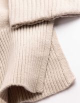 Strickpullover - Rollkragen - Beige