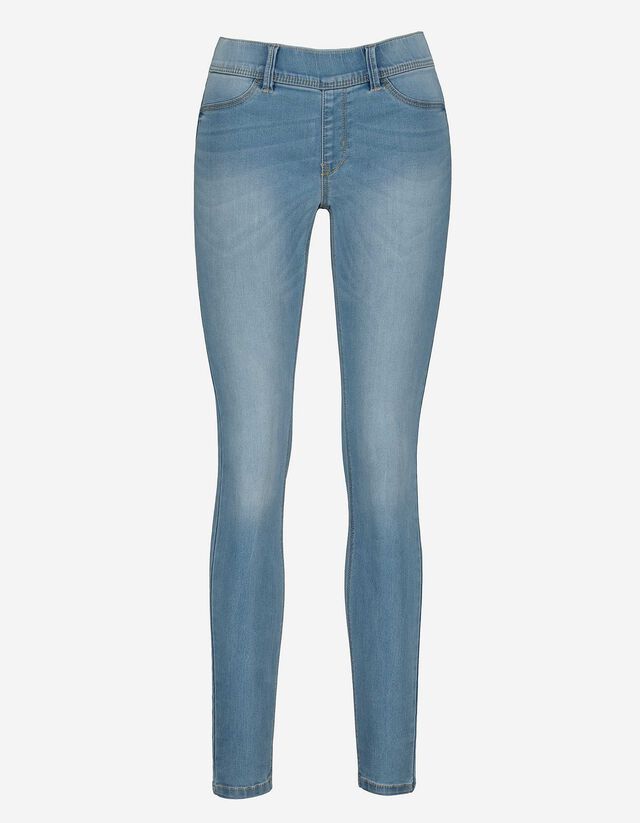 Jeggings - Efecte de spălare - Albastru deschis