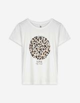 T-Shirt - Leopardenmuster - weiß