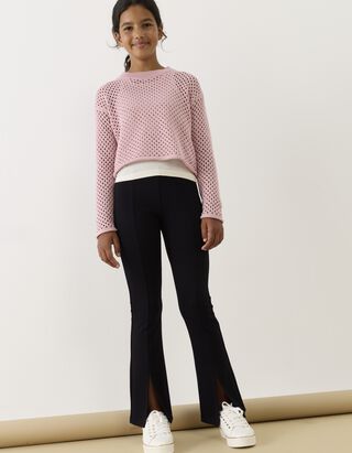 Leggings - Seitenschlitz - Schwarz