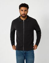 Strickjacke - Rei&szlig;verschluss - Schwarz