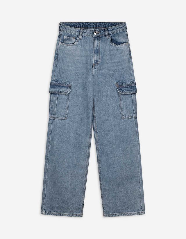 Pantaloni cargo - Denim - celeste