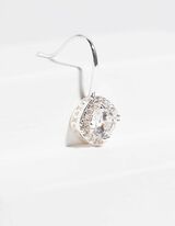 Ketting en oorbellen - Siersteentjes - zilver