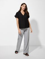 Blusenshirt - einfarbig - schwarz