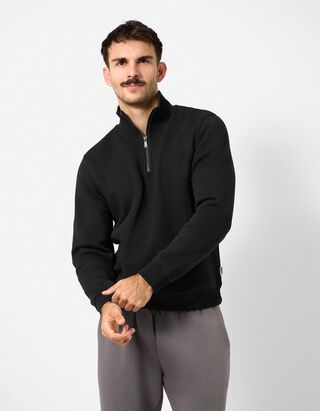 Sweatshirt - Troyer - Schwarz