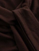 Langarmshirt - Schalkragen - Dunkelbraun