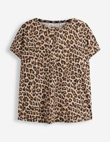 T-Shirt - Leopardenmuster - beige