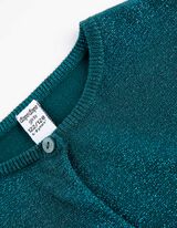 rozpinany sweter - materiał brokatowy - ciemny zielony