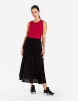 Majica na bretele - rebrasti materijal - tamno-crvena