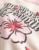 Sweatjacke - R&uuml;ckenprint - wei&szlig;