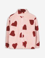 Sweatjacke - Plüsch - rosa