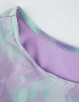 sukienka o linii A - rękawy z falbankami - turkusowy