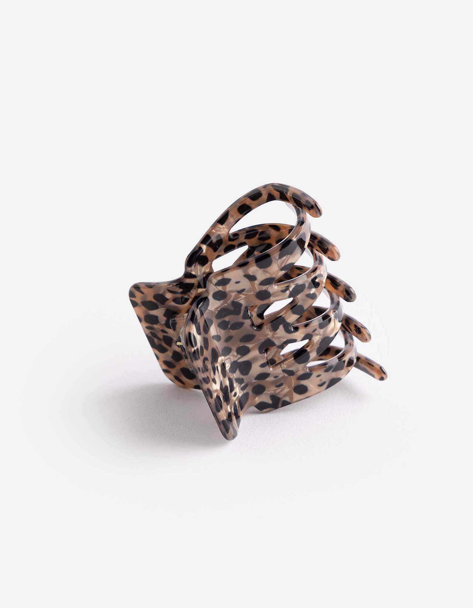 Haarklammer - Leopardenmuster - Schwarz