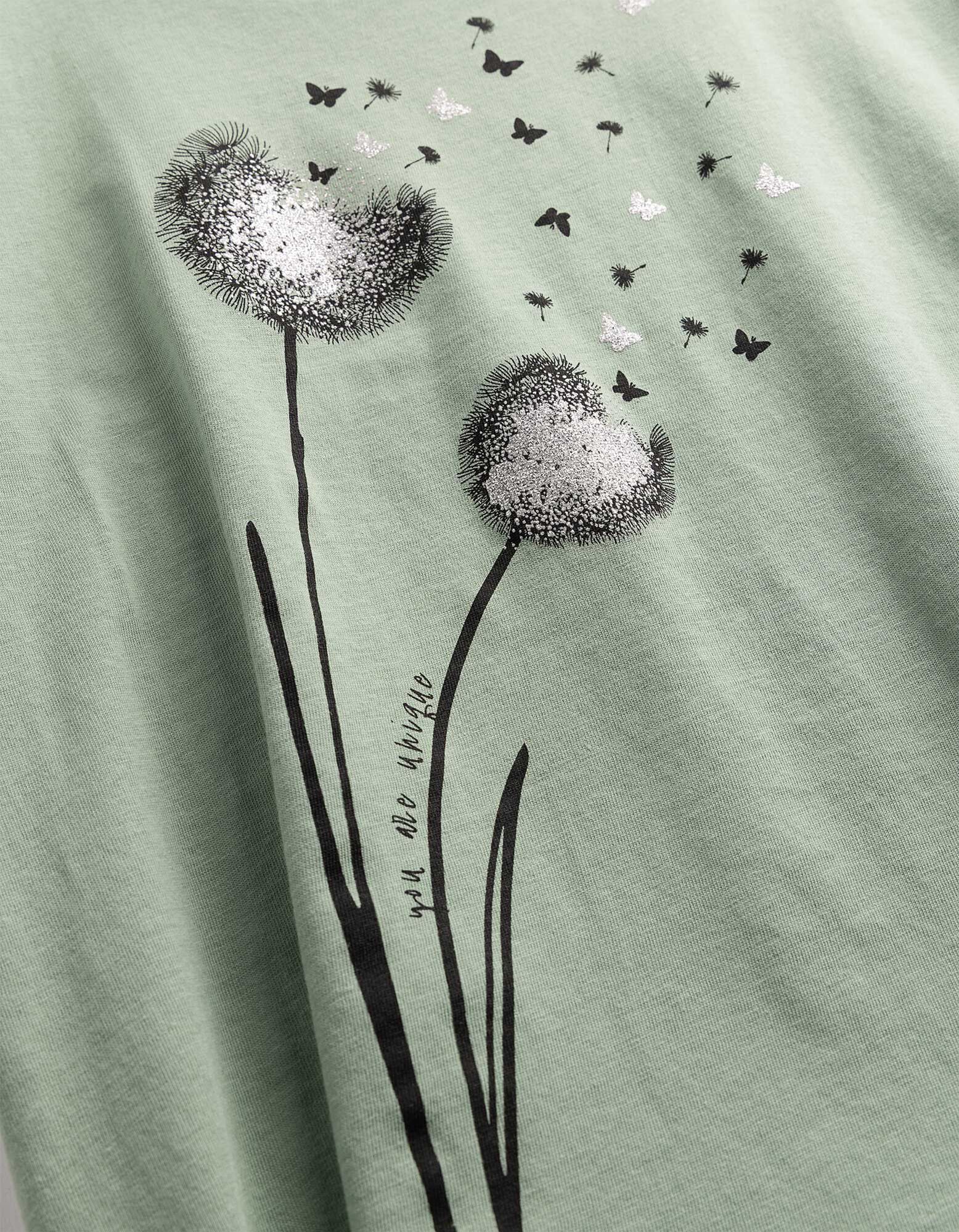 T-shirt - Glitterprint - Petrolblauw
