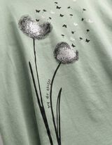 T-shirt - Glitterprint - Petrolblauw