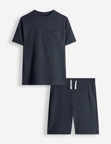 Set aus T-Shirt und Hose - Gerippt - dunkelblau
