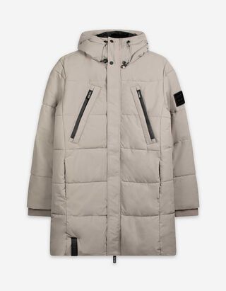 Mantel - Kapuze mit Tunnelzug - grau