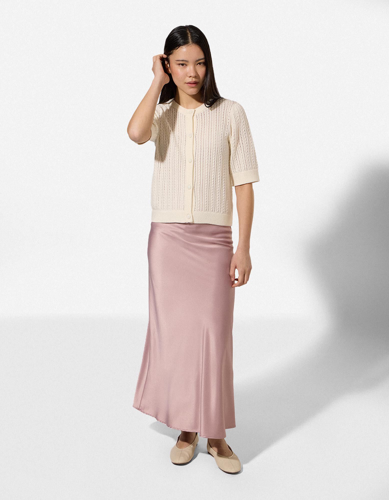 Cardigan - Knopfleiste - wei&szlig;