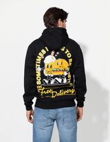 Hoodie - Afdrukken achteraan - zwart