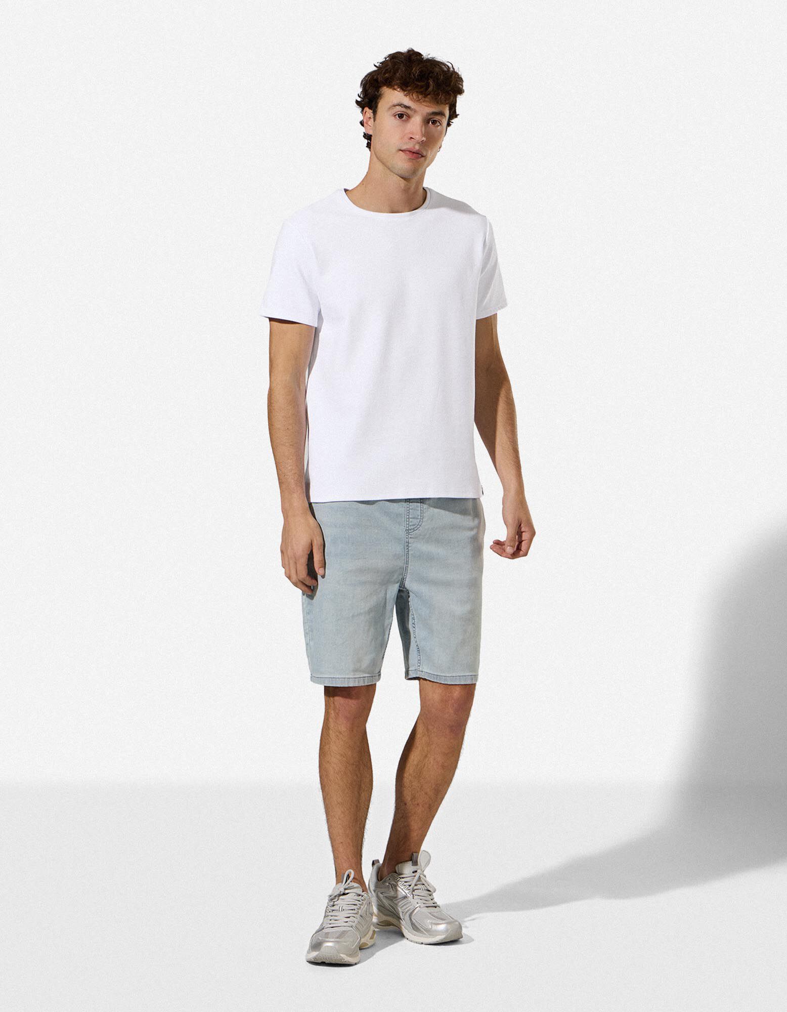 T-Shirt - einfarbig - Wei&szlig;