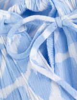 Bluse - Allover-Print - hellblau