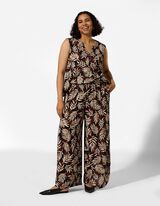 Jupe-culotte - Motif all-over - Brun