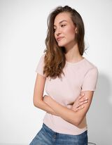 T-Shirt - Muschelsaum - lila