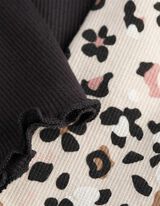 Hosszú ujjú felsőből és leggingből álló szett - Elszórt nyomott minta - sötétszürke