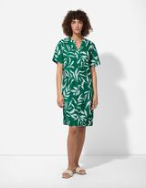 Kleid - Seitenschlitz - dunkelgrün