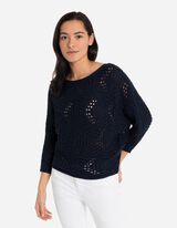 Trui - Vleermuismouwen - donkerblauw