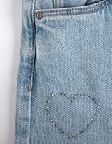 Jeans - Strasssteine - hellblau