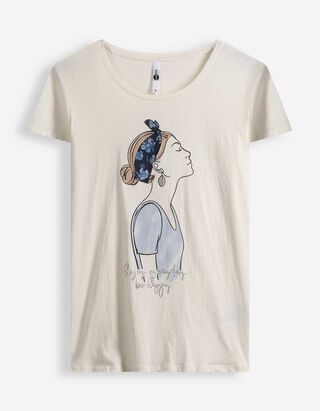 T-shirt - Glitterprint - wit