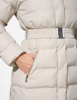 Steppjacke - Abnehmbarer Kunstpelz - hellgrau