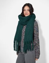 Šála - Roztřepené okraje - tmave zelena