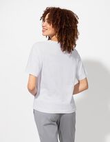 T-Shirt - Stickereien - weiß