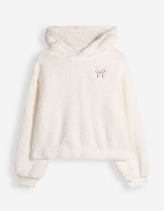 Hoodie - Pl&uuml;sch - Off-White