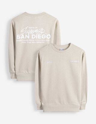 Sweatshirt - Oversized Fit - beige