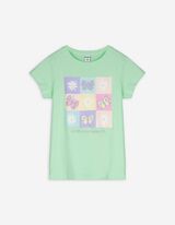 Tricou - Imprimeu sclipici - Verde deschis