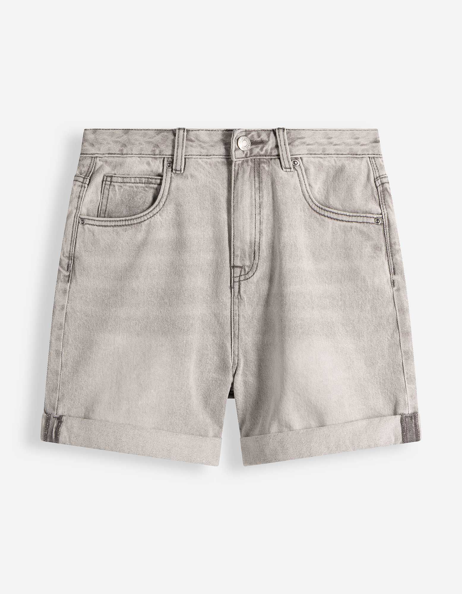 Jeansshorts - Mom Fit - grau