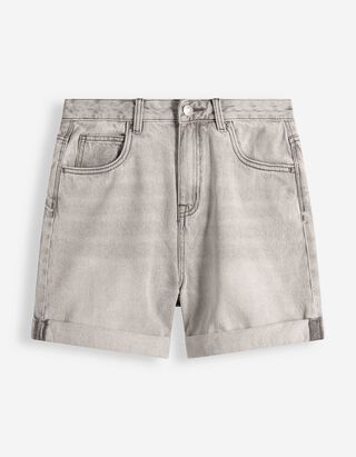 Jeansshorts - Mom Fit - grau